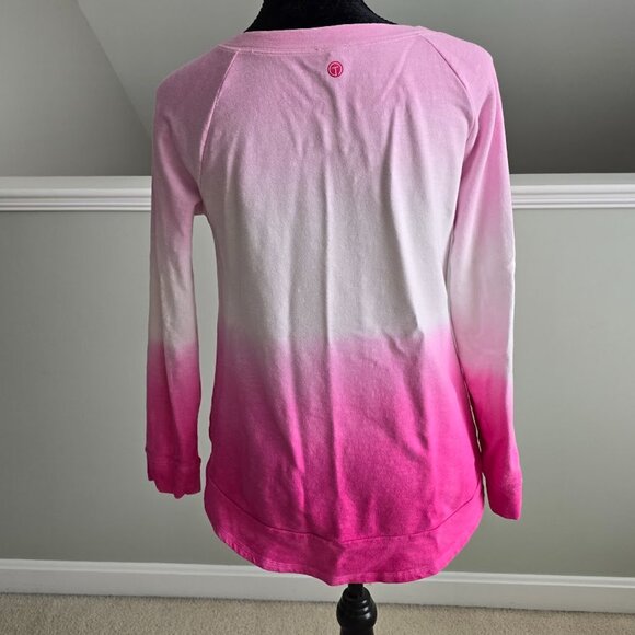 T by Talbots Sweatshirt Pink Ombre Gradient Tie Dye Long Sleeve Stretch Size XS - Picture 5 of 8